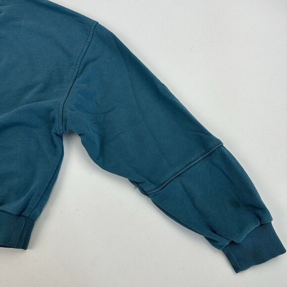 Oner Blue Active Sweatshirt Size L* Embroidered Logo Cropped Cotton Blend - Picture 7 of 12